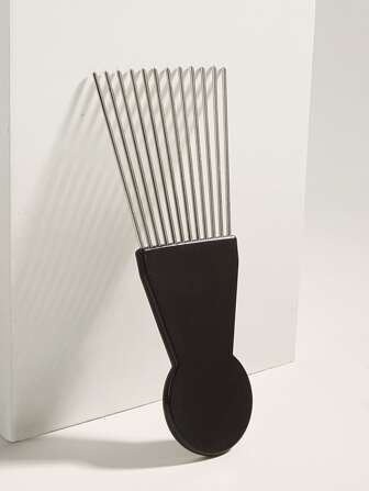 現貨髮廊油發叉梳鋼針梳子1入组黑色叉子梳子染髮梳髮梳髮廊美髮工具