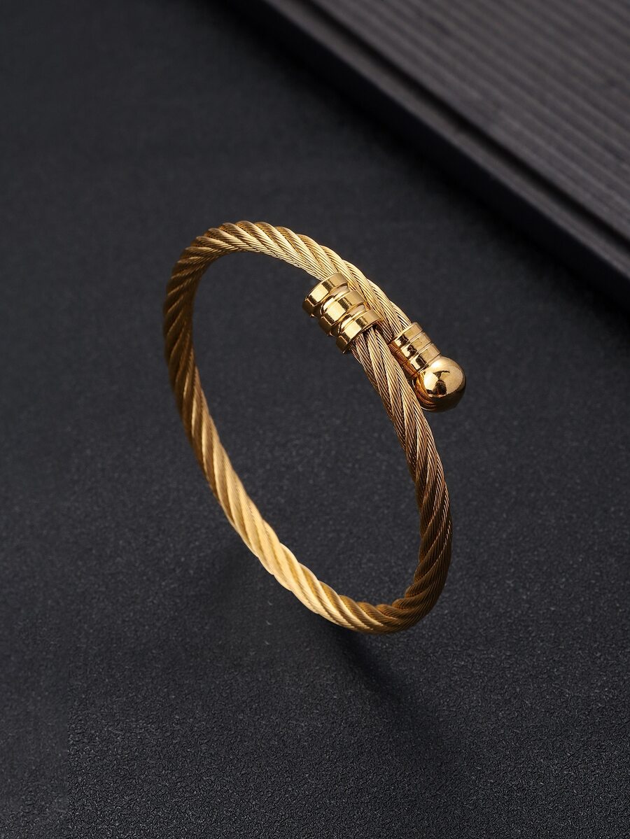 Hombres Brazalete con diseño de bola - Amarillo Oro - Ver 1