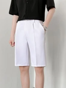 Men Seam Front Bermuda Shorts - White - View 6