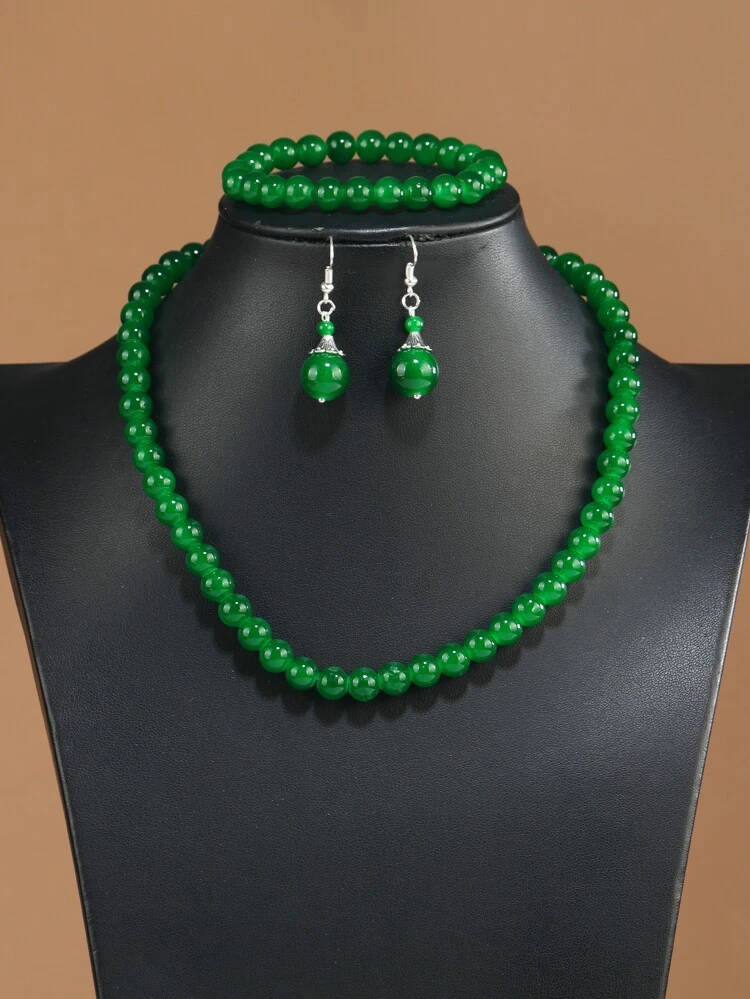 4pcs Bead Decor Jewelry Set