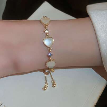 Andkiss 心和水鑽裝飾手環