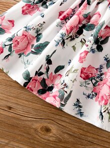 SHEIN Đầm bé gái Nơ Bướm Xù Hoa Boho - Nhiều màu - Xem 7