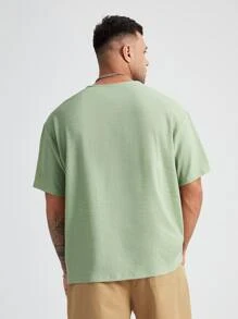 Manfinity VCAY Men Plus Notched Neckline Shirt - Mint Green - View 2