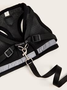 1 Juego Malla Para Mascotas, Que Incluye 1 Correa Y 1 Arnés - Negro - Ver 5