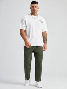 EASEVO Hombres Pantalones cónicos de cintura con cordón - Verde militar - Ver 4