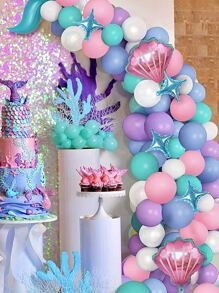 93pcs Mermaid Balloon Garland Kit - Multicolor - View 4