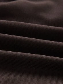 SHEIN ICON Asymmetrical Neck Cut Out Top - Chocolate Brown - View 3