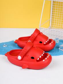 Girls Shark Design Vent Clogs - Red - View 5
