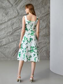 MOTF PREMIUM 100% LINEN PLANTS Ring DETAIL DRESS