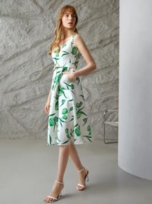 MOTF PREMIUM 100% LINEN PLANTS Ring DETAIL DRESS