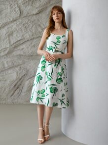 MOTF PREMIUM 100% LINEN PLANTS Ring DETAIL DRESS