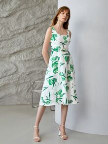 MOTF PREMIUM 100% LINEN PLANTS Ring DETAIL DRESS