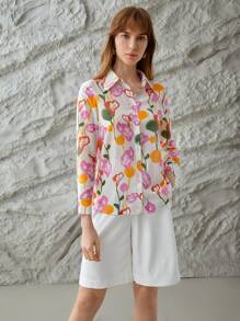 MOTF PREMIUM LINEN FLORAL SHIRT - Multicolor - View 9