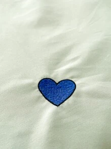 Tấm trải giường chần gòn thêu trái tim - màu xanh lá - Xem 6