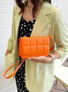 迷你熒光橙方包 - 亮橙色 - 查看 5