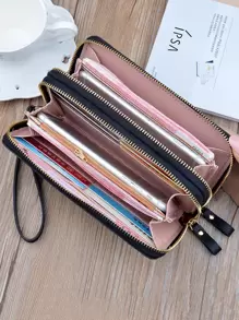 Colourblock Letter Detail Long Wallet - Multicolor - View 2