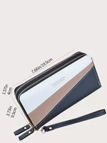 Colourblock Letter Detail Long Wallet - Multicolor - View 3