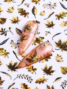 FULL BEAUTY 2张叶子图案美甲贴纸 - 彩色 - 查看 3