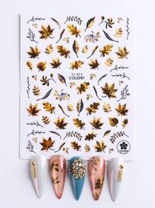 FULL BEAUTY 2张叶子图案美甲贴纸 - 彩色 - 查看 4