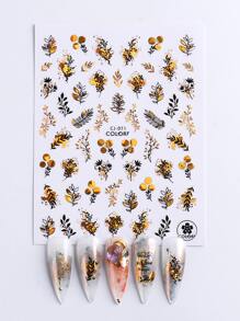FULL BEAUTY 2张叶子图案美甲贴纸 - 彩色 - 查看 5