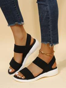 Minimalist Flatform Slingback Sandals for Women, Comfort Mesh Back Strap Sports Sandals