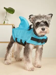BONAPET 1pc Shark Fin Pet Life Jacket - Blue - View 2