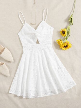 Cami Kleid mit Twist, Ausschnitt, Schiffy