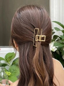 DAZY Geometric Design Hair Claw Casual Claw Clips Hair Clips Hair Jaw Clip Hair Clamps Hair Clutch Hair Catcher Clip - Gold - View 7