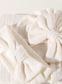 3入組嬰兒帽和髮箍和繈褓毯套裝 - 米色 - 查看 3