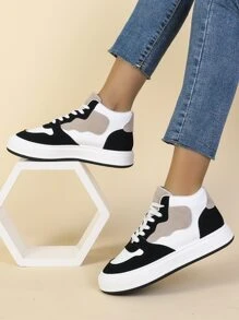 Zapatillas de skate de color combinado con cordón delantero - Multicolor - Ver 2