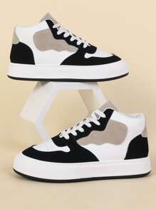 Zapatillas de skate de color combinado con cordón delantero - Multicolor - Ver 3