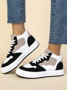 Zapatillas de skate de color combinado con cordón delantero - Multicolor - Ver 7