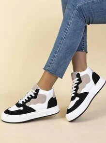 Zapatillas de skate de color combinado con cordón delantero - Multicolor - Ver 8