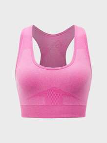 Easithlete 工字短款運動型胸罩 - 玫紅色 - 查看 3