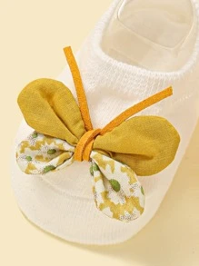 2pairs Baby Bowknot & Butterfly Decor Socks - Multicolor - View 4