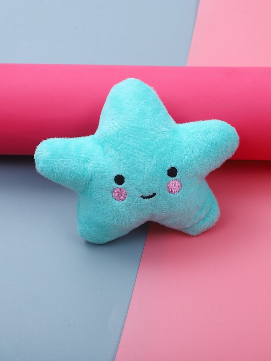 1pc Starfish Design Pet Sound Plush Toy - Baby Blue - View 1