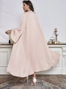 Modelyn 喇叭袖蕾絲邊外套和前垂褶半身裙 - 淺粉色 - 查看 2