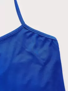 SHEIN ICON 繫帶後吊帶上衣 - 寶藍色 - 查看 4