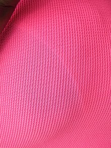 大碼3入組霓虹粉紅色紋理高腰比基尼套裝，夏季沙灘必備