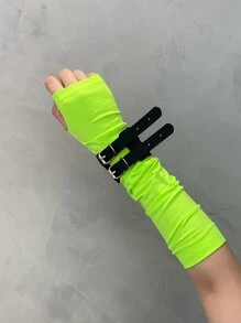 Guantes sin dedo con diseño de hebilla - Verde - Ver 2