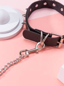 2 piezas remache Correa de mascota & cuello Conjunto - Negro - Ver 5