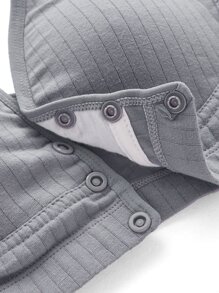 SHEIN Maternity 2packs Button Front Bra Set - Multicolor - View 3