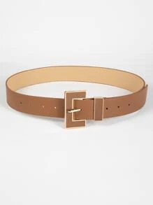 1 件女士方形扣 PU 腰带，适合日常搭配裤子或连衣裙万圣节夏季、学校秋季、秋季、万圣节