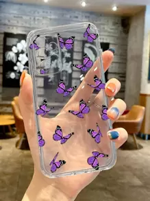 Butterfly Print Clear Phone Case Compatible With iPhone 15/15Pro/15Plus/15Promax - Multicolor - View 1