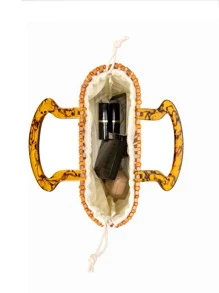 鏤空手提包帶內袋,完美適合夏天海灘旅行度假 - 紫紅色 - 查看 3