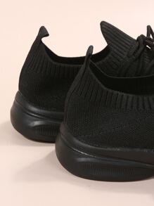 Giày Thể thao Nữ màu trơn Ren lên - màu đen - Xem 6