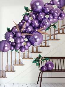 69 piezas Set globo decorativo de color metálico - Morado - Ver 2