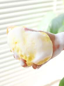 1pc Honeycomb Design Bath Sponge - Yellow - View 4