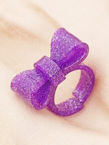 1pc Acrylic 3d Bowknot Open Ring - Purple - View 6