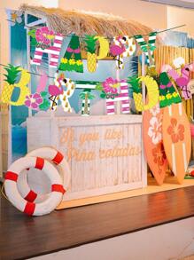 13入組熱帶圖案生日拉旗